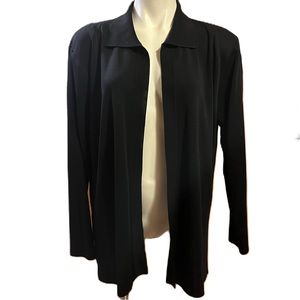 Misook black knit collared classic cardigan